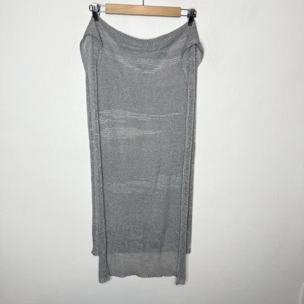 Krizia Gray Lagenlook Long Rectangle Knit Scarf Minimalist 68" X‎ 18.5"